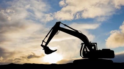 Excavator working on a construction site